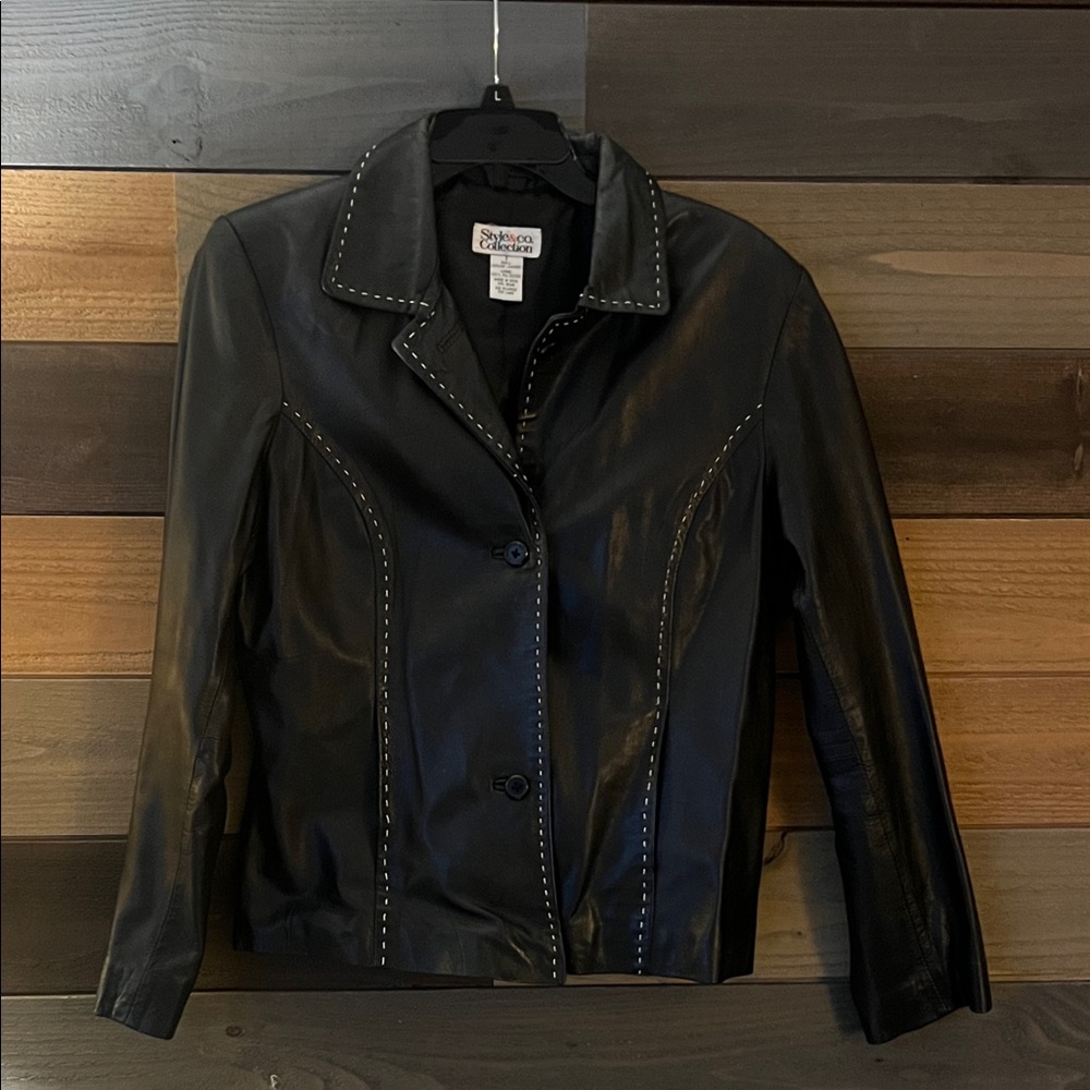 Wilsons Leather Black Studded Jacket